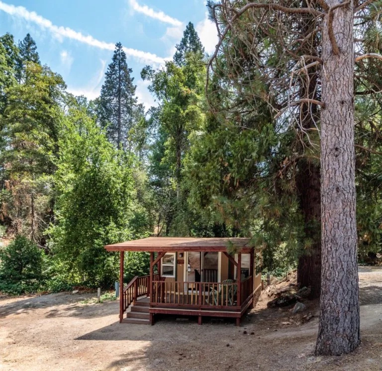 Rustic log cabin at Outdoorsy Yosemite