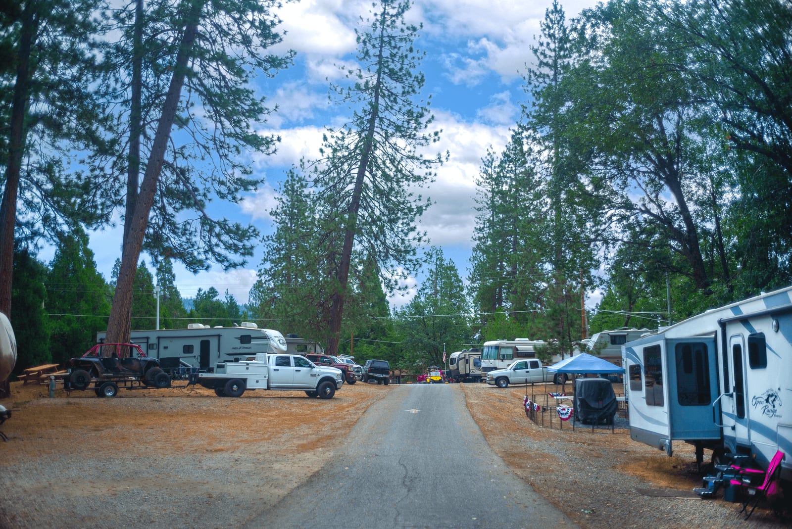 Premium pull-thru RV site with full hookups at Outdoorsy Yosemite