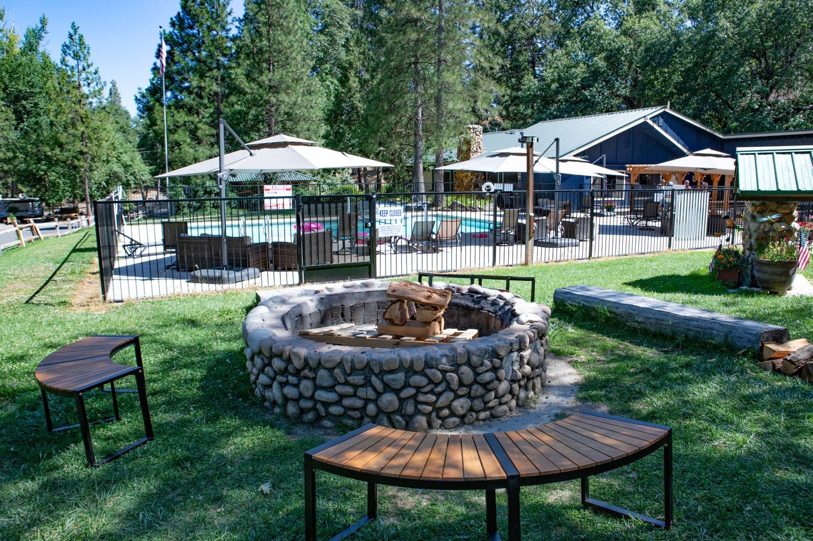 Pool scene at Outdoorsy Yosemite