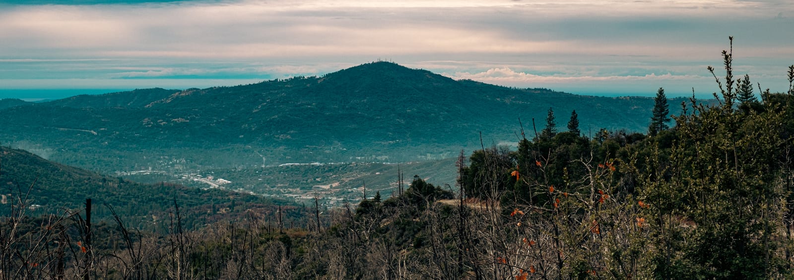 Oakhurst, California seen from Deadwood Mountain along the Sierra Vista Scenic Byway