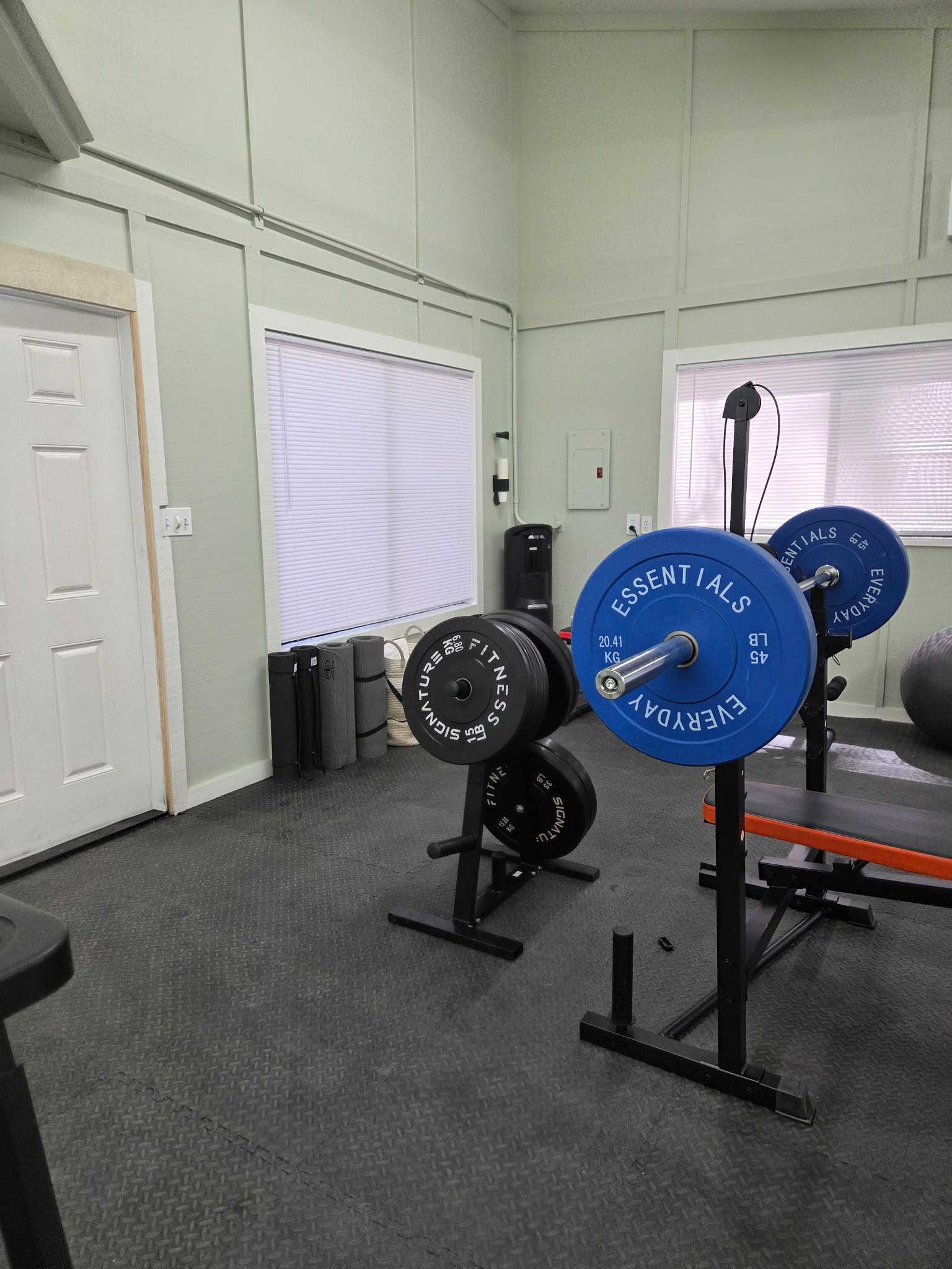 Fitness Center free weights and yoga mats at Outdoorsy Yosemite